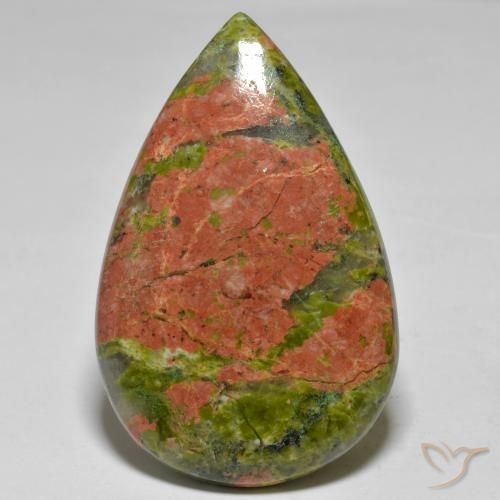 41.42ct Natürlicher Mehrfarbig Jaspis, Birnenform, Lichtundurchlässig