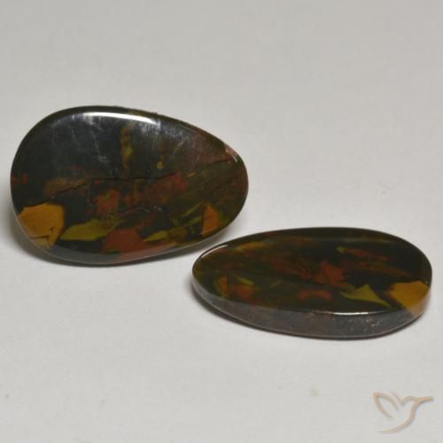 18.01 ct natürliche Mehrfarbig Jaspis-Edelsteine, Birnenform, Lichtundurchlässig
