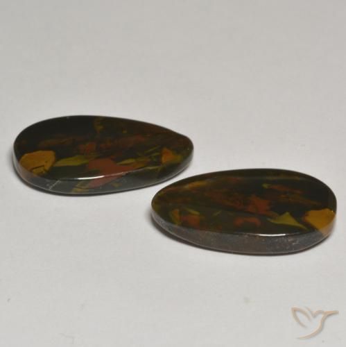 18.01 ct natürliche Mehrfarbig Jaspis-Edelsteine, Birnenform, Lichtundurchlässig