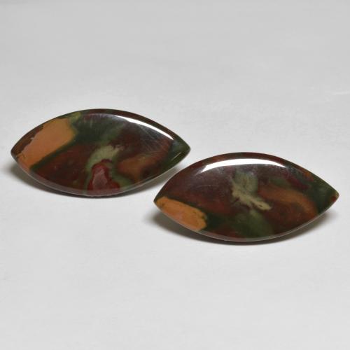 14,34 ct natürliche mehrfarbiger Jaspis-Edelsteine, Marquise, Lichtundurchlässig