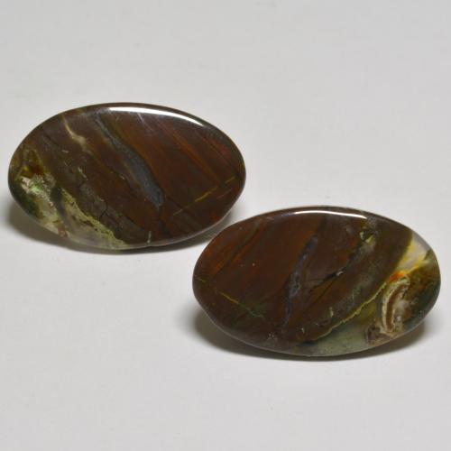 15,58 ct natürliche Mehrfarbig Jaspis-Edelsteine, Oval Schliff, Lichtdurchlässig