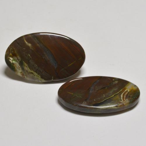 15,58 ct natürliche Mehrfarbig Jaspis-Edelsteine, Oval Schliff, Lichtdurchlässig