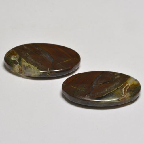 15,58 ct natürliche Mehrfarbig Jaspis-Edelsteine, Oval Schliff, Lichtdurchlässig