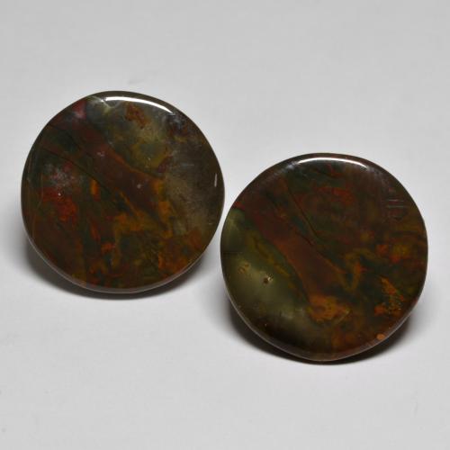 21.11 ct natürliche Mehrfarbig Jaspis-Edelsteine, Rund Schliff, Lichtundurchlässig