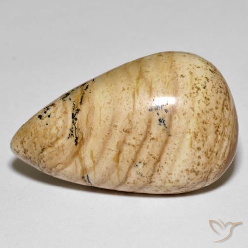 32.33ct Natürlicher Mehrfarbig Jaspis, Birnenform, Lichtundurchlässig