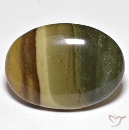 22.93ct Natürlicher Mehrfarbig Jaspis, Oval, Lichtundurchlässig