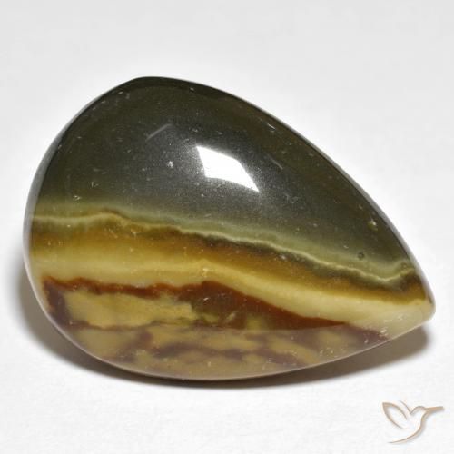 20.58ct Natürlicher Mehrfarbig Jaspis, Birnenform, Lichtundurchlässig