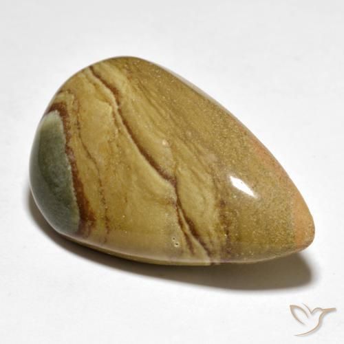 37.78ct Natürlicher Mehrfarbig Jaspis, Birnenform, Lichtundurchlässig