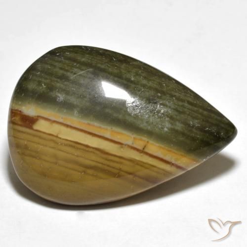 29.14ct Natürlicher Mehrfarbig Jaspis, Birnenform, Lichtundurchlässig
