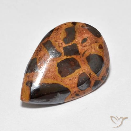 8.18ct Natürlicher Mehrfarbig Jaspis, Birnenform, Lichtundurchlässig