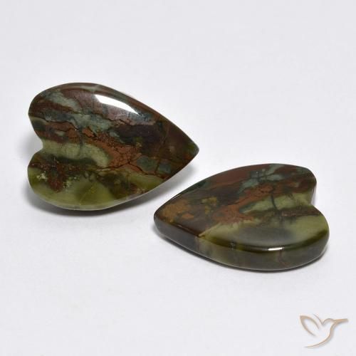 10.16 ct natürliche Mehrfarbig Jaspis-Edelsteine, Herz, Lichtundurchlässig