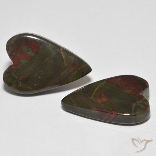 16.73 ct natürliche Mehrfarbig Jaspis-Edelsteine, Herz, Lichtundurchlässig