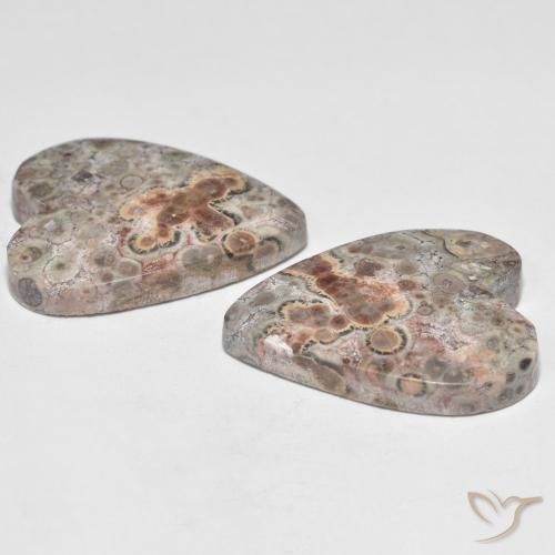 22.13 ct natürliche Mehrfarbig Jaspis-Edelsteine, Herz, Lichtundurchlässig