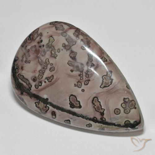 37.38ct Natürlicher Mehrfarbig Jaspis, Birnenform, Lichtundurchlässig