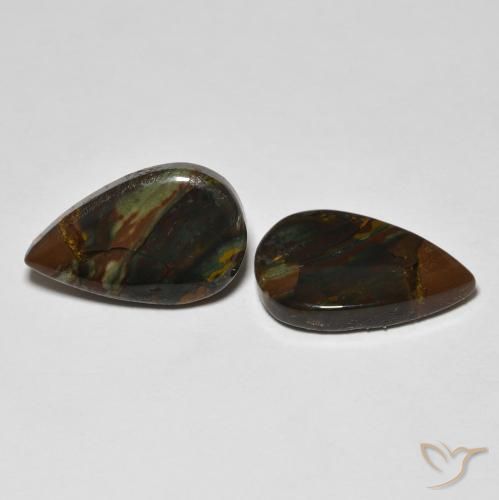 12.68 ct natürliche Mehrfarbig Jaspis-Edelsteine, Birnenform, Lichtundurchlässig