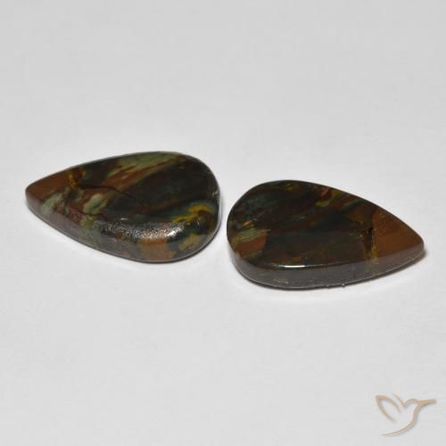 12.68 ct natürliche Mehrfarbig Jaspis-Edelsteine, Birnenform, Lichtundurchlässig
