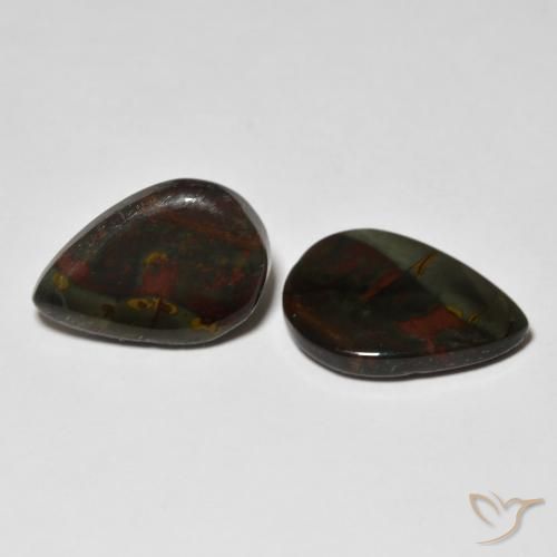 11.48 ct natürliche Mehrfarbig Jaspis-Edelsteine, Birnenform, Lichtundurchlässig