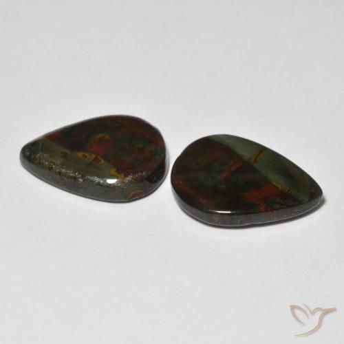 11.48 ct natürliche Mehrfarbig Jaspis-Edelsteine, Birnenform, Lichtundurchlässig