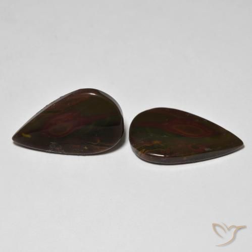 15.42 ct natürliche Mehrfarbig Jaspis-Edelsteine, Birnenform, Lichtundurchlässig