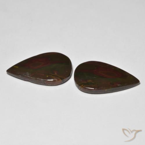 15.42 ct natürliche Mehrfarbig Jaspis-Edelsteine, Birnenform, Lichtundurchlässig