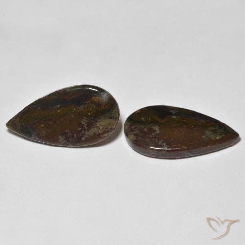 13.19 ct natürliche Mehrfarbig Jaspis-Edelsteine, Birnenform, Lichtundurchlässig