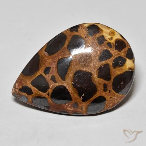 21.35ct Natürlicher Mehrfarbig Jaspis, Birnenform, Lichtundurchlässig