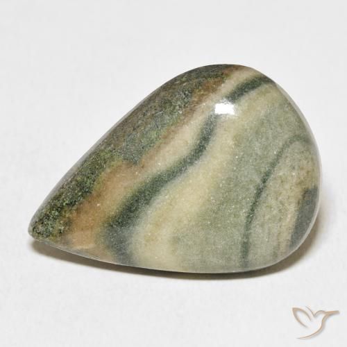21.96ct Natürlicher Mehrfarbig Jaspis, Birnenform, Lichtundurchlässig