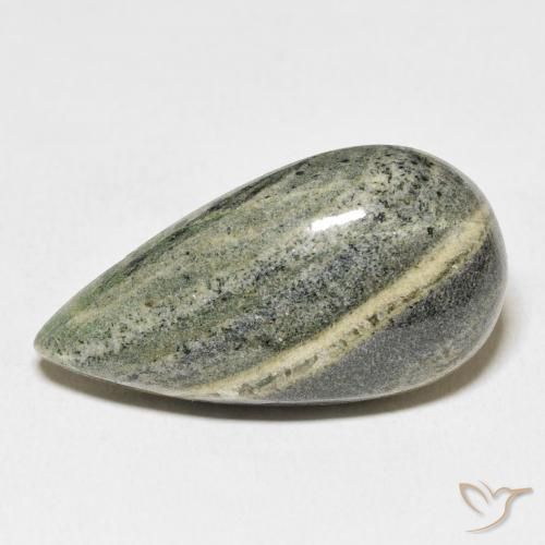 25.49ct Natürlicher Mehrfarbig Jaspis, Birnenform, Lichtundurchlässig