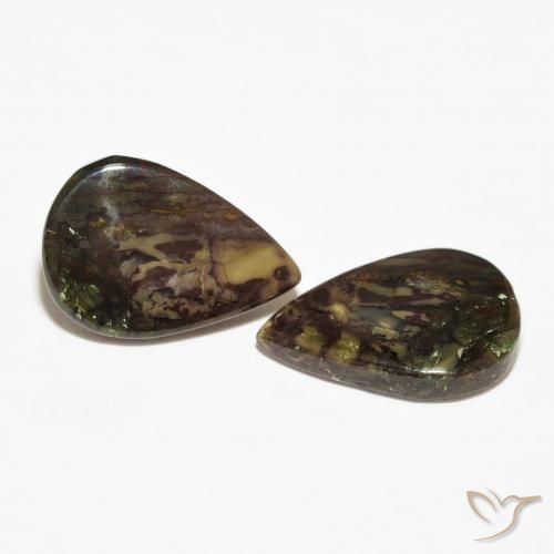 11.76 ct natürliche Mehrfarbig Jaspis-Edelsteine, Birnenform, Lichtundurchlässig