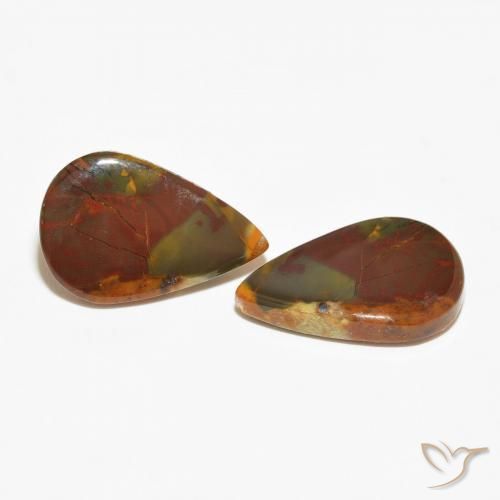 13.14 ct natürliche Mehrfarbig Jaspis-Edelsteine, Birnenform, Lichtundurchlässig