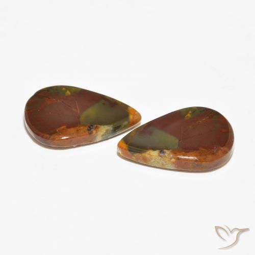 13.14 ct natürliche Mehrfarbig Jaspis-Edelsteine, Birnenform, Lichtundurchlässig