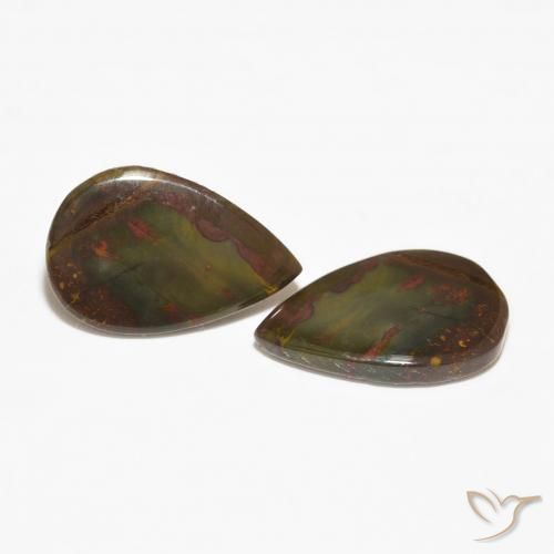 12.58 ct natürliche Mehrfarbig Jaspis-Edelsteine, Birnenform, Lichtundurchlässig
