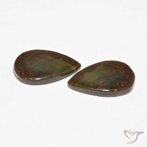 12.58 ct natürliche Mehrfarbig Jaspis-Edelsteine, Birnenform, Lichtundurchlässig