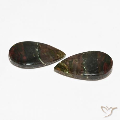12.02 ct natürliche Mehrfarbig Jaspis-Edelsteine, Birnenform, Lichtundurchlässig