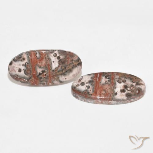 25.09 ct natürliche Mehrfarbig Jaspis-Edelsteine, Oval, Lichtundurchlässig