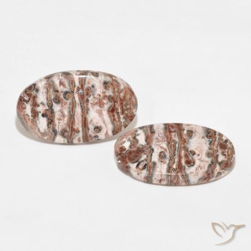 29.71 ct natürliche Mehrfarbig Jaspis-Edelsteine, Oval, Lichtundurchlässig