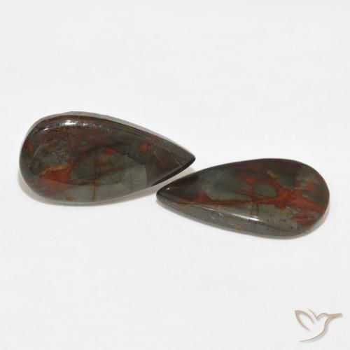 13.09 ct natürliche Mehrfarbig Jaspis-Edelsteine, Birnenform, Lichtundurchlässig