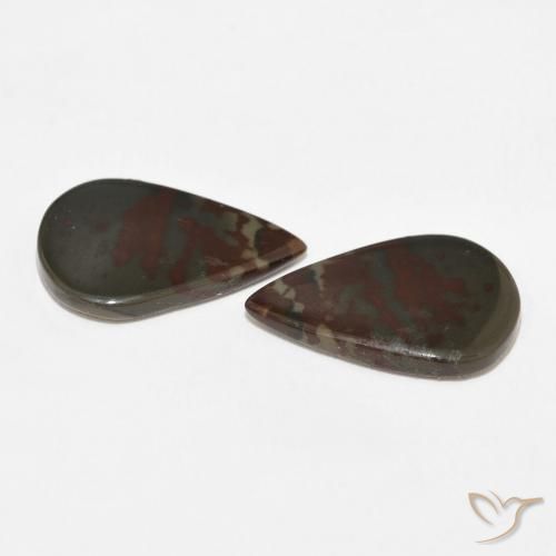 11.44 ct natürliche Mehrfarbig Jaspis-Edelsteine, Birnenform, Lichtundurchlässig