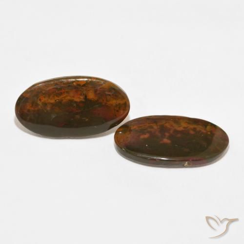 18.73 ct natürliche Mehrfarbig Jaspis-Edelsteine, Oval, Lichtundurchlässig