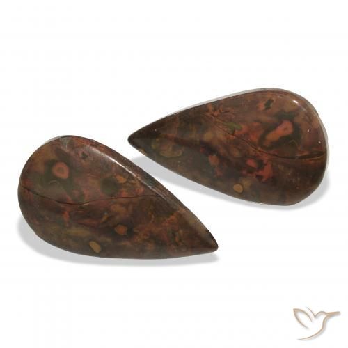 19.28 ct natürliche Mehrfarbig Jaspis-Edelsteine, Birnenform, Lichtundurchlässig