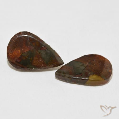 13.83 ct natürliche Mehrfarbig Jaspis-Edelsteine, Birnenform, Lichtundurchlässig