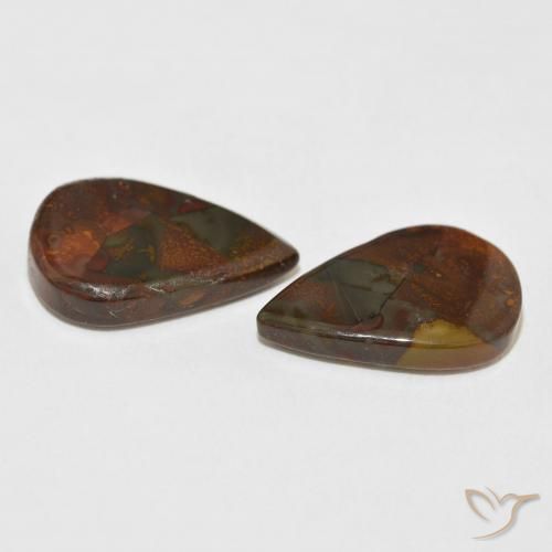 13.83 ct natürliche Mehrfarbig Jaspis-Edelsteine, Birnenform, Lichtundurchlässig