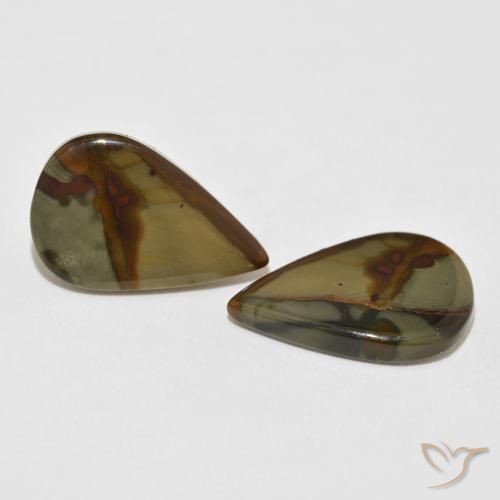 14.53 ct natürliche Mehrfarbig Jaspis-Edelsteine, Birnenform, Lichtundurchlässig