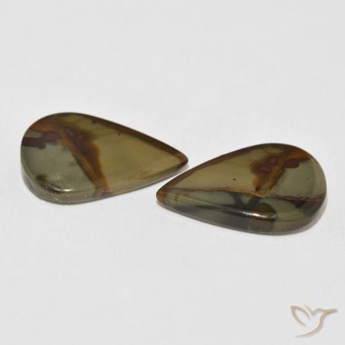 14.53 ct natürliche Mehrfarbig Jaspis-Edelsteine, Birnenform, Lichtundurchlässig
