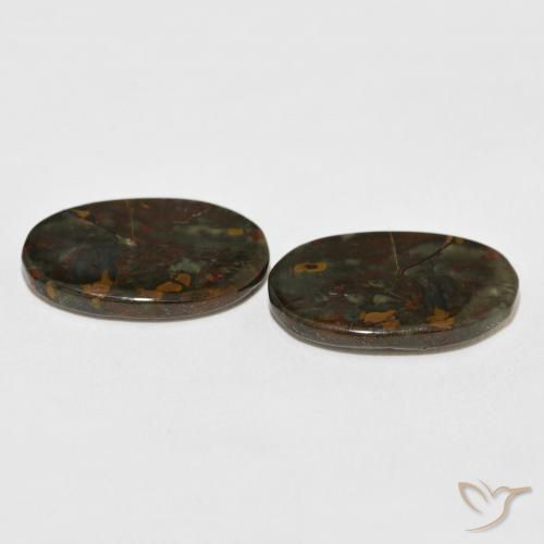 15.87 ct natürliche Mehrfarbig Jaspis-Edelsteine, Oval, Lichtundurchlässig