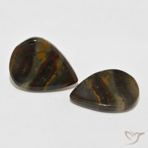 14.76 ct natürliche Mehrfarbig Jaspis-Edelsteine, Birnenform, Lichtundurchlässig