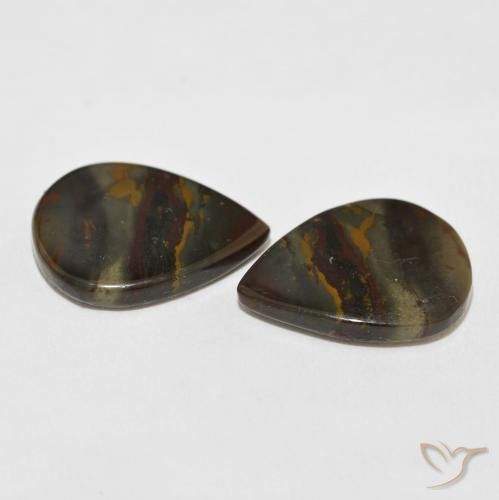 14.76 ct natürliche Mehrfarbig Jaspis-Edelsteine, Birnenform, Lichtundurchlässig