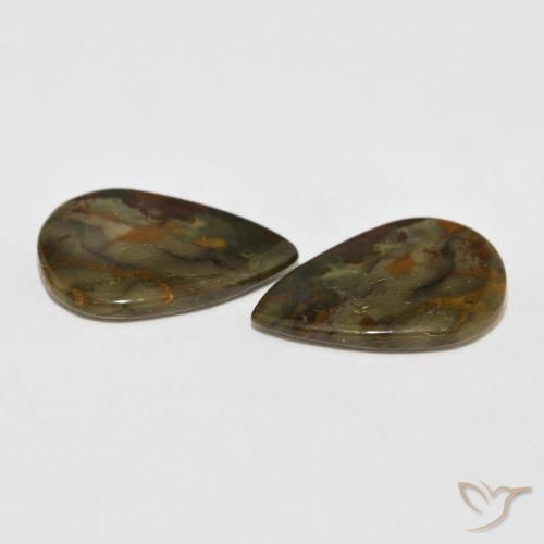 11.42 ct natürliche Mehrfarbig Jaspis-Edelsteine, Birnenform, Lichtundurchlässig