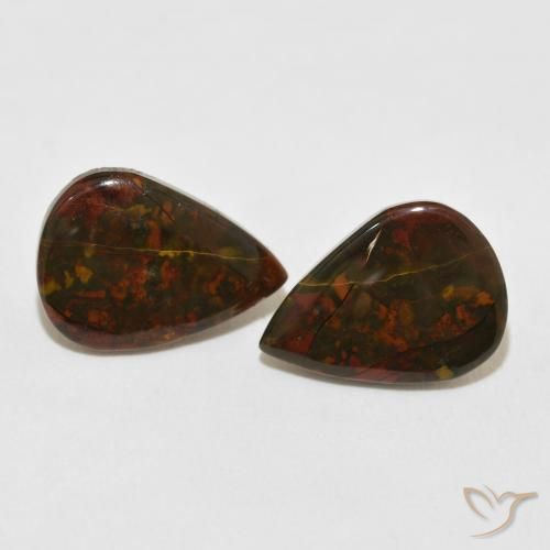 8,28 ct natürliche mehrfarbiger Jaspis-Edelsteine, Birnenform, Lichtundurchlässig