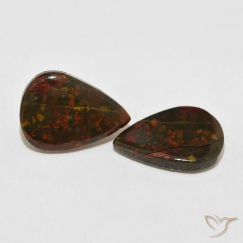 8,28 ct natürliche mehrfarbiger Jaspis-Edelsteine, Birnenform, Lichtundurchlässig